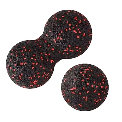 Imagen de juego de pelota fascia (bola individual + bola lacrosse cacahuet), masaje cacahuete, bolas para la columna vertebral, pies, cuello y alivio espalda,