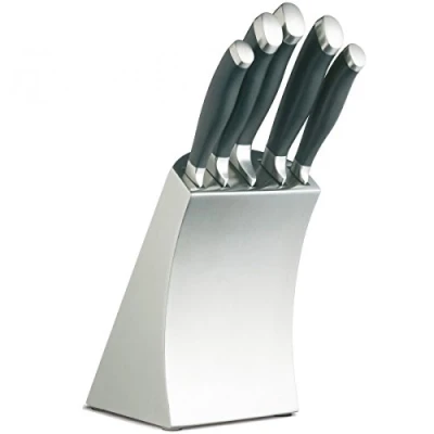 Imagen de MasterClass Trojan Set de Cuchillos Cocina con Bloque para Cuchillos, Acero Inoxidable, 6 Unidades
