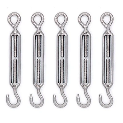 Imagen de Mecollection 5pcs M5 Acero inoxidable 304 Gancho y ojo Tensor Cable Tension