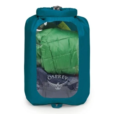 Imagen de Osprey Bolsas secas y de compresión ultraligeras Accesorios para Exteriores Paquetes pequeños ultraligeros Protección Impermeable, Waterfront Blue, Bolsa Seca, 12 L