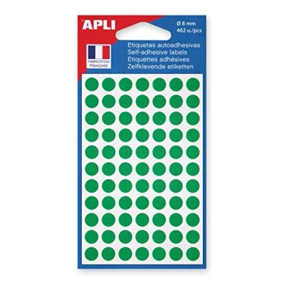 Imagen de APLI 111831 Pastille Adhésive 8 Mm Pochette lot de 462, VERT