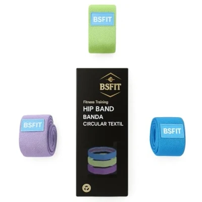 Imagen de BSFIT® Gomas Elasticas Musculacion Antideslizantes de Tela, Bandas Musculacion, Cintas 3 Niveles Ejercicios para Gluteos, Cadera, Piernas, Yoga, Pilates, Fitness
