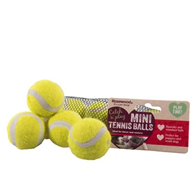 Imagen de Rosewood Mini Pelotas de Tenis Surtidas para Perros, 5 Unidades