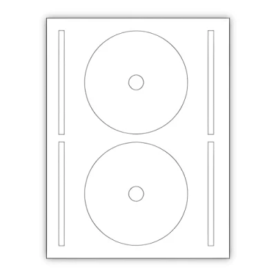 Imagen de 100 hoja 2 CD/DVD etiquetas Adhesivos adhesivas diámetro 117 mm Hojas de impresora láser y inyección tinta