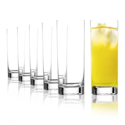 Imagen de Stölzle Lausitz New York Bar vaso de agua Highball, 450 ml, set 6, aptos para lavavajillas, vasos aperitivo forma elegante y sencilla, hechos cristal resistente a roturas