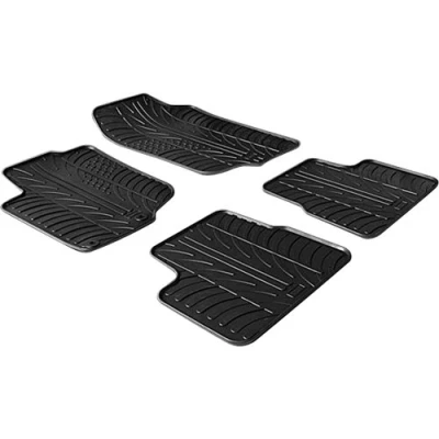 Imagen de Gledring 0151 Juego de alfombrillas suelo Caucho delante y detrás 4 negro 750mm 550mm PEUGEOT: 207 Hatchback, SW