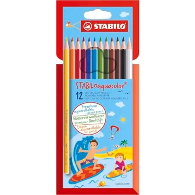Imagen de Lápiz de color acuarelable STABILOaquacolor Estuche con 12 colores