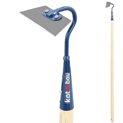 Imagen de KOTARBAU® Azada de metal 140mm, binadora para jardinería, mullir, airear y desherbar, Herramientas jardín tierra, con mango largo escardar, quitar las malas hierbas