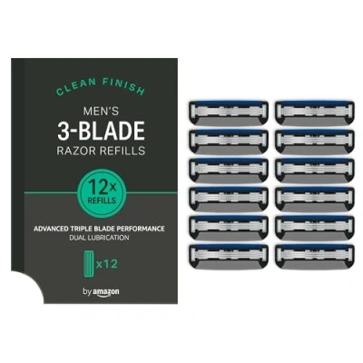 Imagen de by Amazon Recambios de cuchillas triple hoja para maquinillas afeitar hombre, Paquete 12