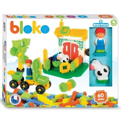 Imagen de BLOKO Estuche de 60 con 2 Figuras 3D Firme A Partir 12 Meses Fabricado en Europa Juguete construcción 1ª Edad 503684