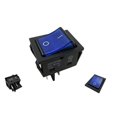 Imagen de Interruptor basculante de 2 polos, encendido y apagado, 250 V, 30 A, azul iluminado (1)