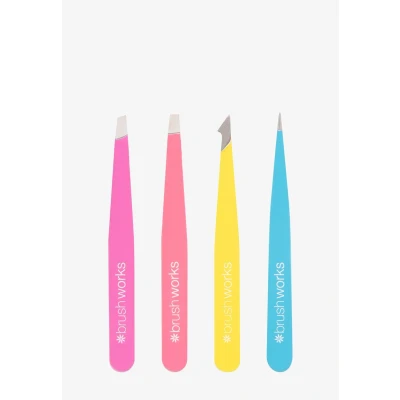 Imagen de Brushworks Hd 4 Piece Combination Tweezer Set Neon