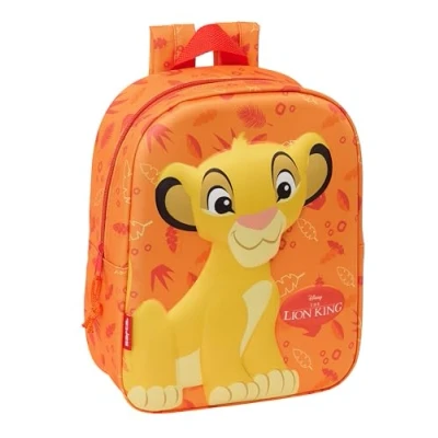 Imagen de Safta EL REY LEON 3D Mochila de Guardería 3D, Adaptable a Carro, Fácil Limpieza, Ideal para Niños Diferentes Edades, Cómoda y Versátil, Calidad Resistencia, 22x10x27 cm, Color Naranja