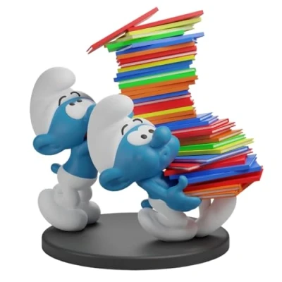 Imagen de Plastoy Figura de colección Pitufos con Pilas álbum, Color Azul
