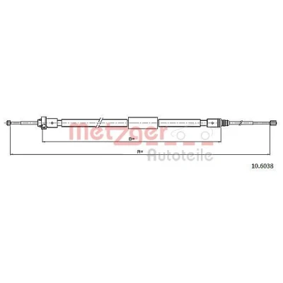 Imagen de METZGER 10.6038 Cable de Freno Mano Atrás izquierda, derecha, izquierda 1790/916 COFLE