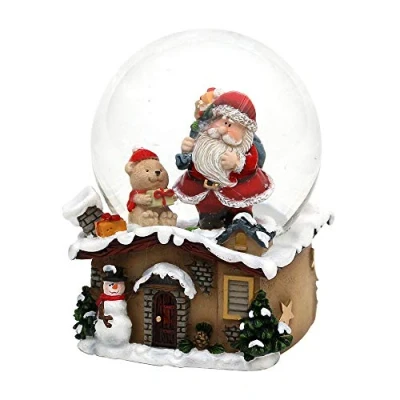 Imagen de Dekohelden24 501473 SM Bola de Nieve con Papá Noel, Dimensiones (Largo x Ancho Alto): 7 9 cm. Diámetro la Bola: 6,5 Teddy