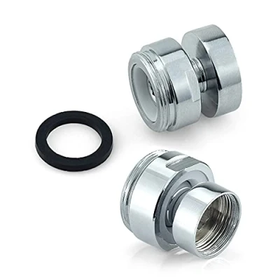 Imagen de HATOOLHA® Adaptador de grifo giratorio, rosca latón 360 grados, conector aireador (rosca hembra a macho, 16 mm 22 mm)