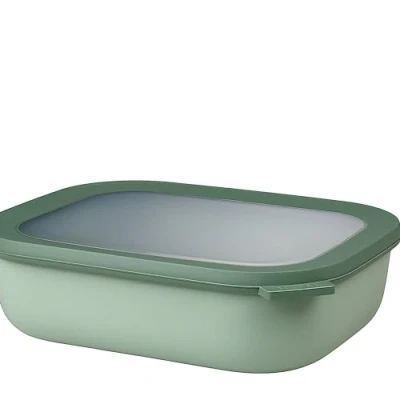 Imagen de Mepal Multi Bowl Cirqula Rectangular Recipientes para Alimentos con Tapa Adecuado como Fiambrera Hermética Frigorífico, Microondas y Congelador Tapers Comida 2000 ml Nordic Sage