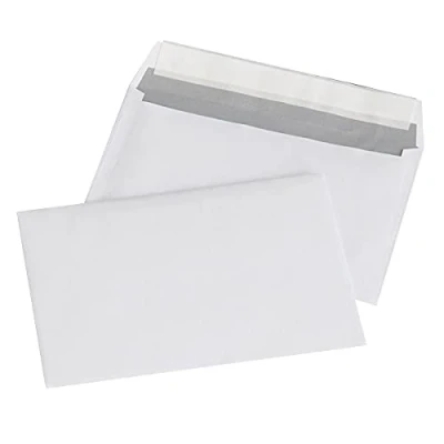 Imagen de Sobres con cinta de silicona OFFICE PRODUCTS HK C6 114 x 162 mm, 80 g/m², 1000 unidades, color blanco, formato C6, peso superficie (g/m2) 80, dimensiones (mm) 162x229