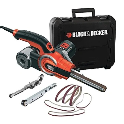 Imagen de BLACK+DECKER KA902EK QS Lijadora multifunciones Powerfile 400W, 6 tiras abrasivas, 3 brazos: recto 13 mm / angular mm, Se suministra en caja, Interruptor de polvo