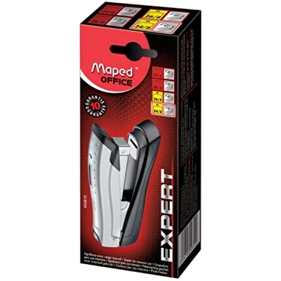Imagen de Maped Grapadora de Oficina Expert Half Strip Manual Metálica Compatible con Grapas 24/6 8 y 26/6 Profundidad Grapado 65 mm Mecanismo Antibloqueo