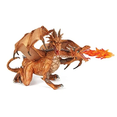 Imagen de Papo 38938 Or Figura de dragón con 2 Cabezas, Color Oro (38938)
