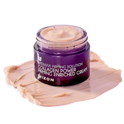 Imagen de [Mizon] Crema Enriquecida con colágeno Marino (50ml) Skincare coreano, 54% de marino, cuidado intensivo antienvejecimiento y líneas finas (Collagen Power Firming Enriched Cream)