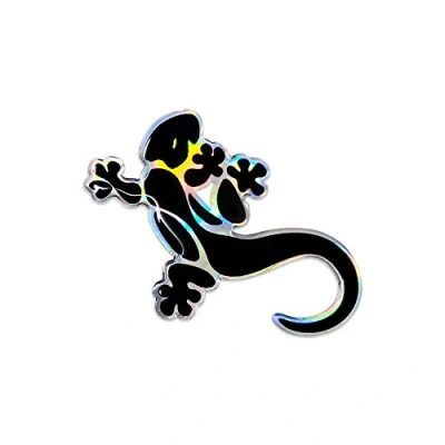 Imagen de 4R Quattroerre.it 14100 Etiqueta Adhesiva 3D Geco Negro HQ, 55 x 32 mm