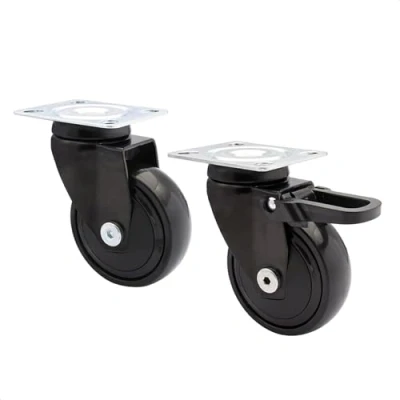 Imagen de WAGNER design yourself 02227702 giratorias/Ruedas para muebles juego de 2 1 sin con freno, placa atornillable, X2er Set Negro, (Ø) 75 mm