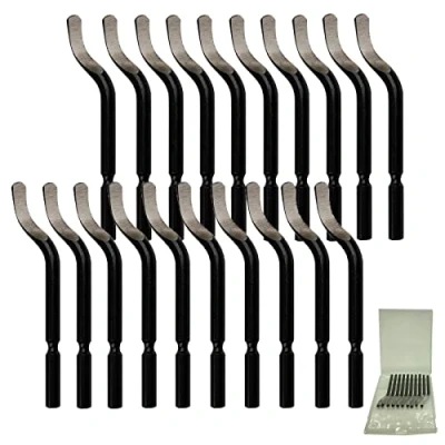 Imagen de Juego de Cuchillas para Desbarbar Herramientas Desbarbado 20PCS Acero Repuesto BS1010 Universales el Aluminio, Cobre y