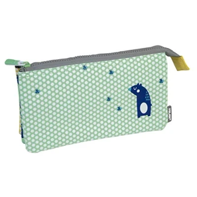 Imagen de MILAN Portatodo 5 Compartimentos Net&amp;lit Verde Estuches, 22 cm,