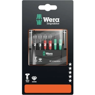 Imagen de WERA 05073890001 Bit Check 6 Impaktor 1 SB Estuches de puntas
