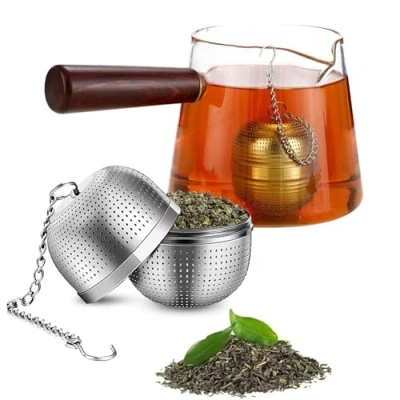 Imagen de Souvik Colador de Te Acero Inoxidable Infusor Reutilizable Filtro con Malla Fina para Té Suelto Tetera y Taza Permanente