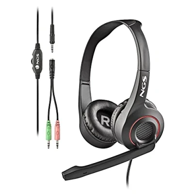 Imagen de Auriculares Ngs Msx11pro Con Micrófono Ajustable.conexión Jack 3.5 Mm Y Adaptador Doble Para Pc
