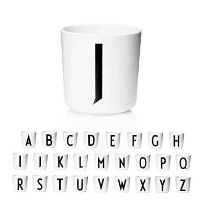 Imagen de design letters Eco Cup Blanco (A Z) Regalos para Niños Vasos Aprendizaje Bebe y 6+ meses Vaso de Entrenamiento BPA, BPS sin Apto Lavavajillas, 175 Ml