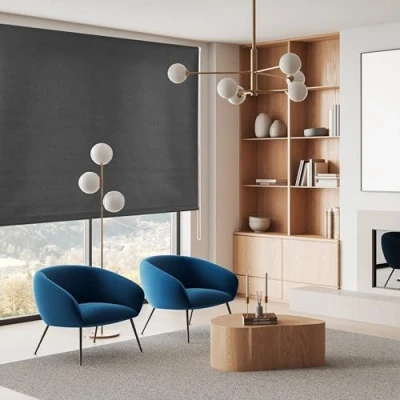 Imagen de Blindecor Ara Estor Enrollable translúcido Liso Antracita, 160 x 175 cm (Ancho por Alto) Tamaño de la Tela 157 170 Estores para Ventanas