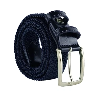 Imagen de Navigare Cinturón Elástico Trenzado Made in Italy, para Hombre y Mujer, con Inserciones en Piel Verdadera