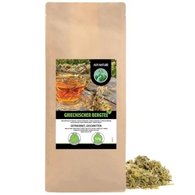 Imagen de té griego de montaña (125g), cortado, secado suavemente, 100% puro y natural, hierbas, mursal, Sideritis scardica