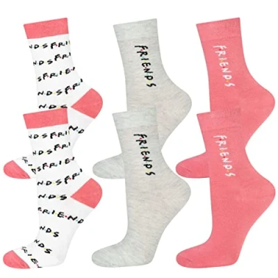 Imagen de Warner Bros Friends Calcetines Mujer Divertidos Medias Altos Algodon Socks Invierno 35 40 Rosa 3 Pares
