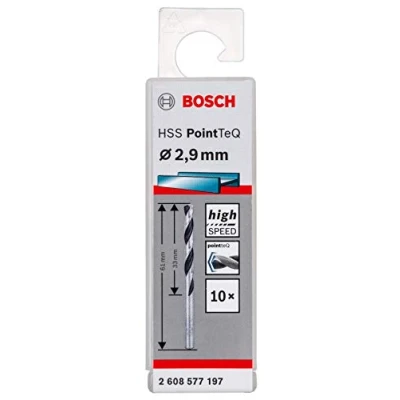 Imagen de Bosch Professional 10 brocas helicoidales HSS PointTeQ, para metal, 2.9 x 33 61 mm, accesorio de taladro