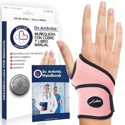 Imagen de Muñequera Tendinitis Muñeca Desarrollada por Médicos Metacarpiana para Alivio de Lesiones Muñeca, Pulgar, Síndrome Túnel Carpiano, Ligamentos [1 Unidad, Rosa]