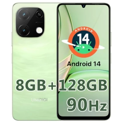 Imagen de UMIDIGI G9T Smartphone,Moviles Android 14,6.75&quot; Pantalla HD+90Hz Teléfono Móvil Libres,8GB+128GB/1TB, Batería 5000mAh 13MP+8MP,Telefonos Moviles Dual Sim,Face ID/Fingerprint/OTG/GPS,2.4G/5G WIFI Verde