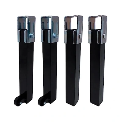 Imagen de JUEGO 4 PATAS SOMIER PT25 40x30x260mm CON RUEDA, NEGRO 96405 MICEL