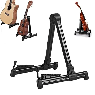 Imagen de Soportes para guitarra individual piso Plegable Soporte de marco Universal Portátil Acústico Eléctrico Ajustable