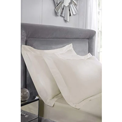 Imagen de Emma Barclay Par de Fundas Almohada algodón 400 Hilos, Color Crema, Oxford Pillowcase (Pair)