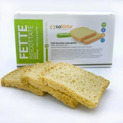 Imagen de Pan en rebanadas Keto y sin gluten, 1% de azúcares, 120 g (3x40 g) Tostadas Keto, para la Dieta baja carbohidratos bajo índice glucémico
