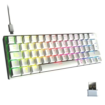 Imagen de NEWSKILL Pyros V2 Teclado Gaming Inalámbrico 60% Blanco