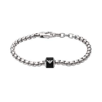 Imagen de Emporio Armani Essential Pulsera silvercoloured/black, Hombre, Talla: One Size, Silver coloured/black
