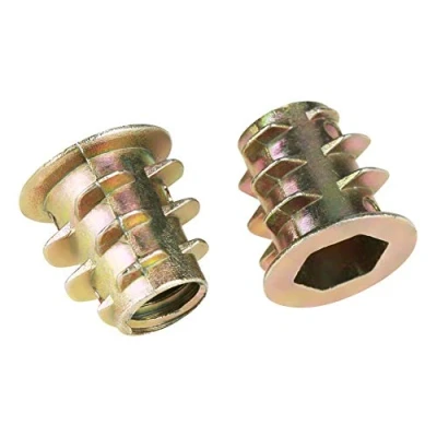 Imagen de 50 Tuercas Hexagonales de Aleación Zinc M5 X 10 mm, Roscadas para Tornillos Interfaz Roscados Inserción Madera