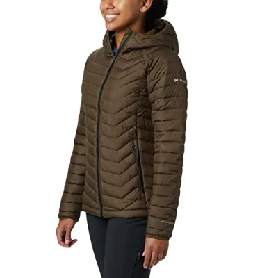 Imagen de Columbia Powder Lite Hooded Jacket, Chaqueta Acolchada Con Capucha Mujer, Olive Green, M